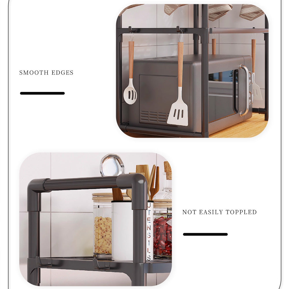 رف منظم ميكروويف للمطبخ، طبقة واحدة