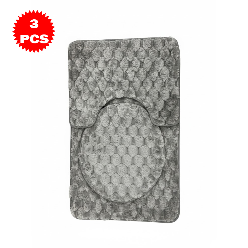 طقم سجاد حمام من 3 قطع مضاد للانزلاق