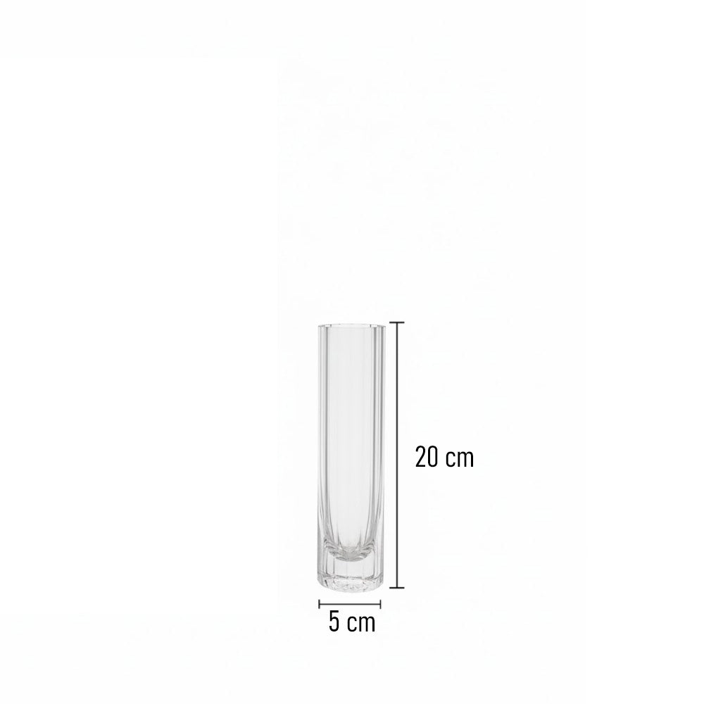 مزهرية زجاجية شفافة