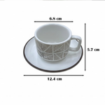 طقم فناجين وصحون سيراميك 12قطعة