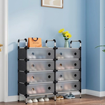 خزانة أحذية بواجهات سحب شفافة