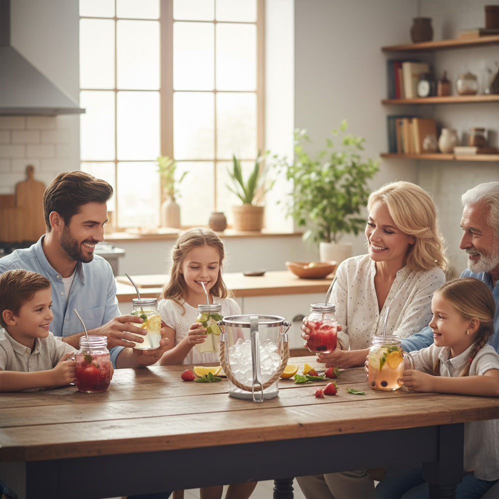 طقم أدوات شرب ماسون جار 6 قطع