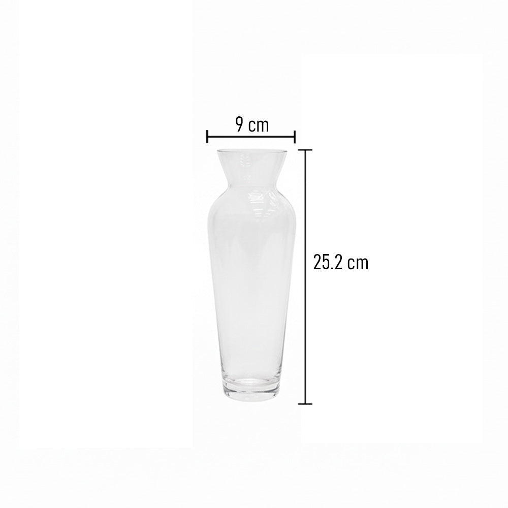 مزهرية زجاجية شفافة - تصميم أنيق لديكور المنزل