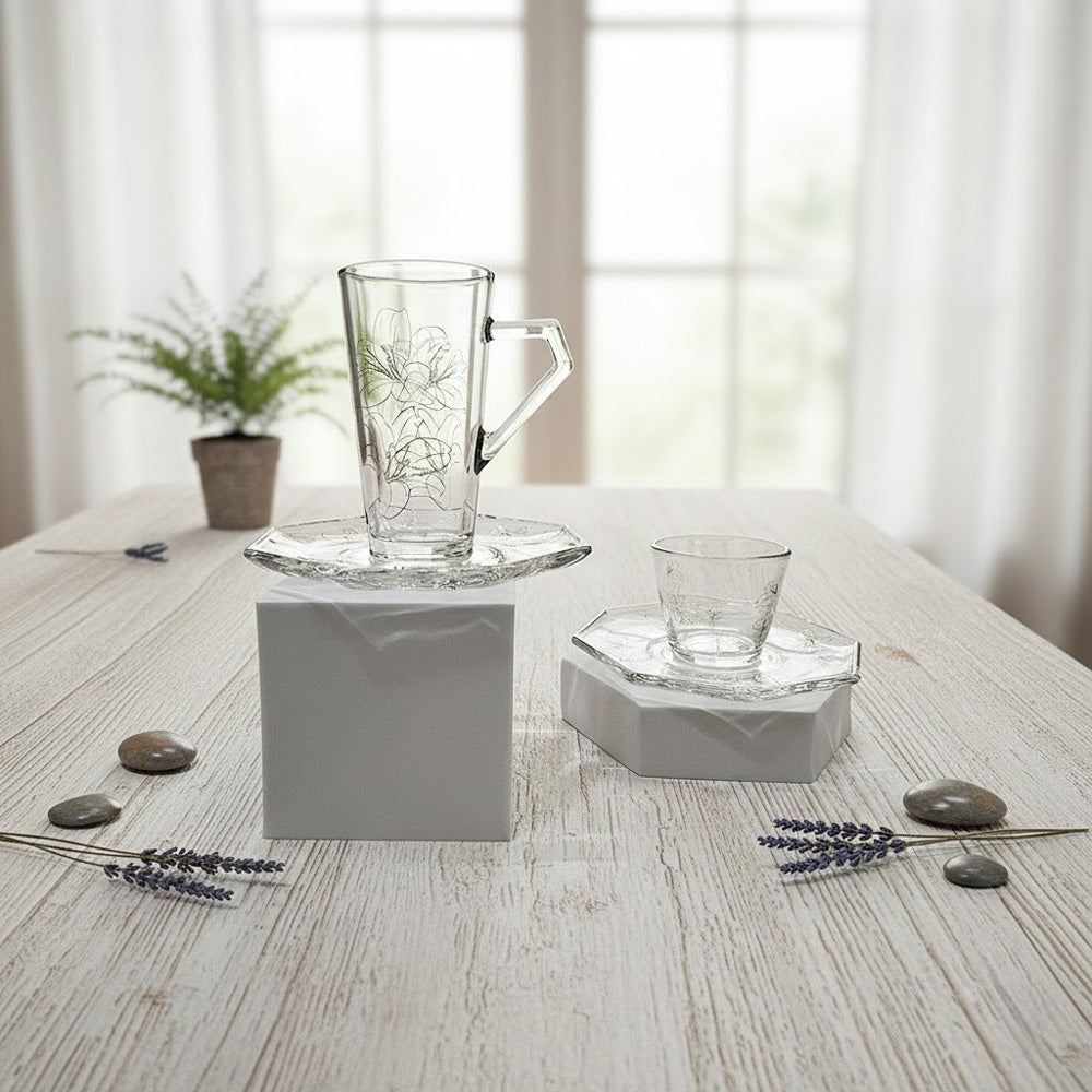 طقم استكانة وفنجان 18قطعة