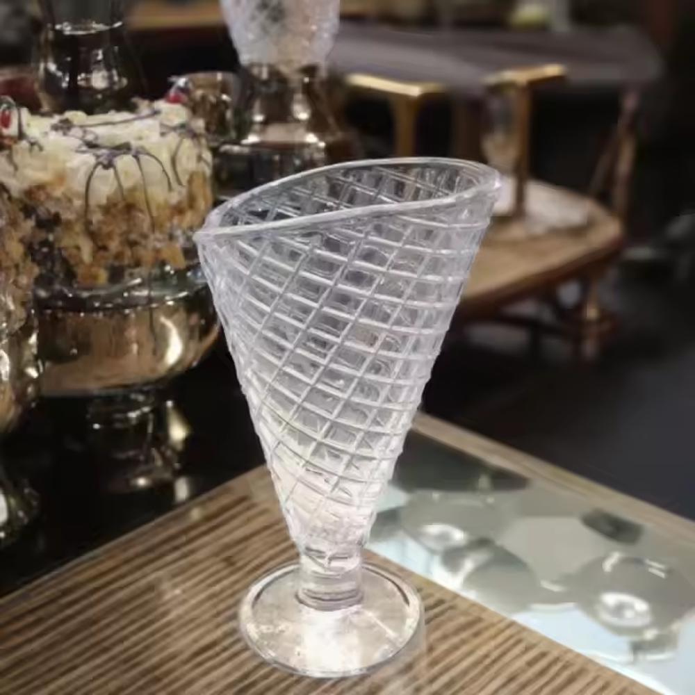 طقم كاسات زجاجية للحلوى والآيس كريم 4 قطع