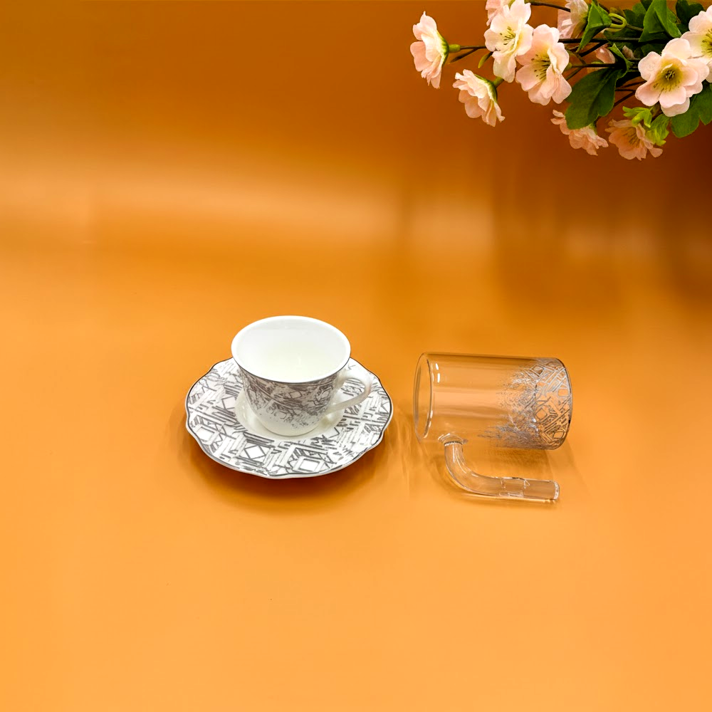 طقم استكانة وفنجان 18قطعة