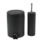 طقم سلة مهملات وفرشاة مرحاض