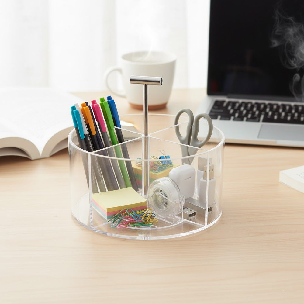 منظم مكتب دوار من الأكريليك
