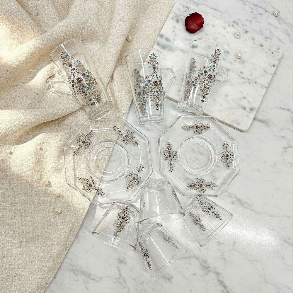 طقم استكانة وفنجان 18قطعة