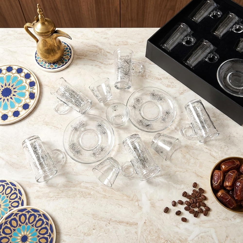 طقم استكانة وفنجان 18قطعة