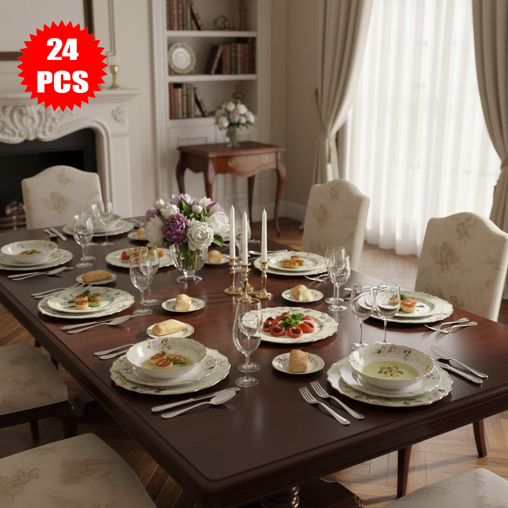طقم أطباق مائدة فاخر 24 قطعة