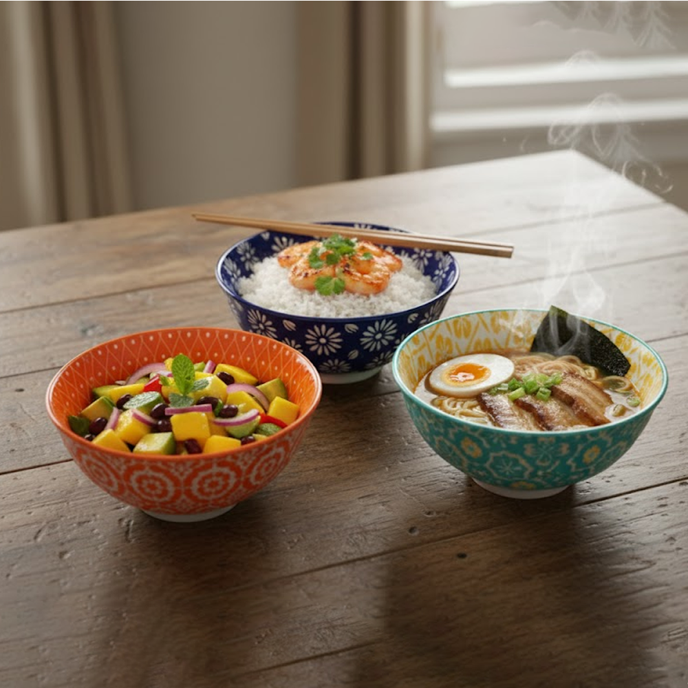 طقم أطباق تقديم ملونة – 10 قطع