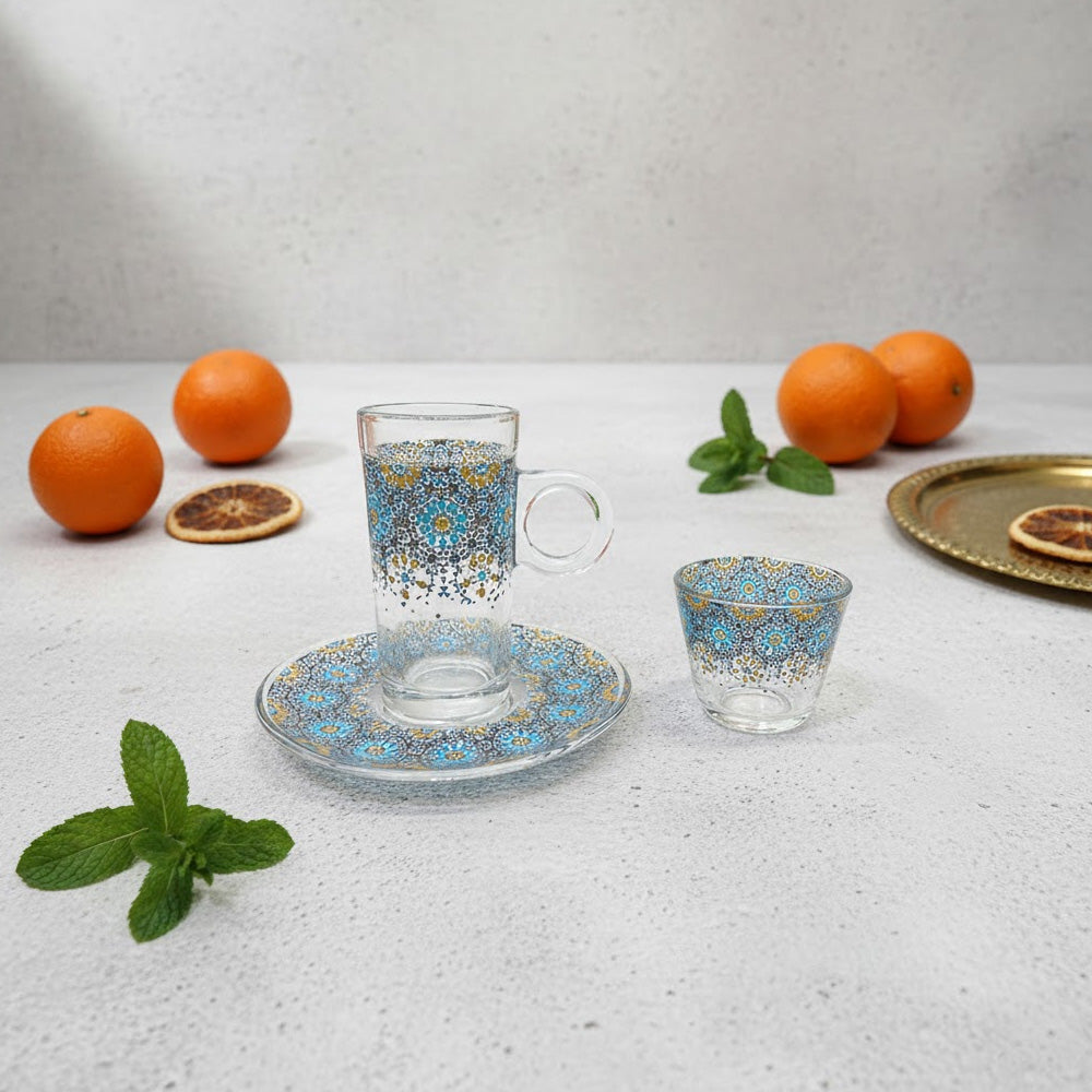 طقم استكانة وفنجان 18قطعة