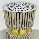 دوة و شواية معدنية بإطار ذهبي