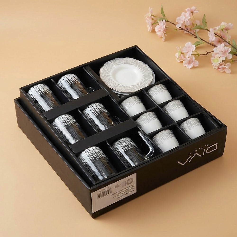 طقم استكانه وفنجان 18 قطعة