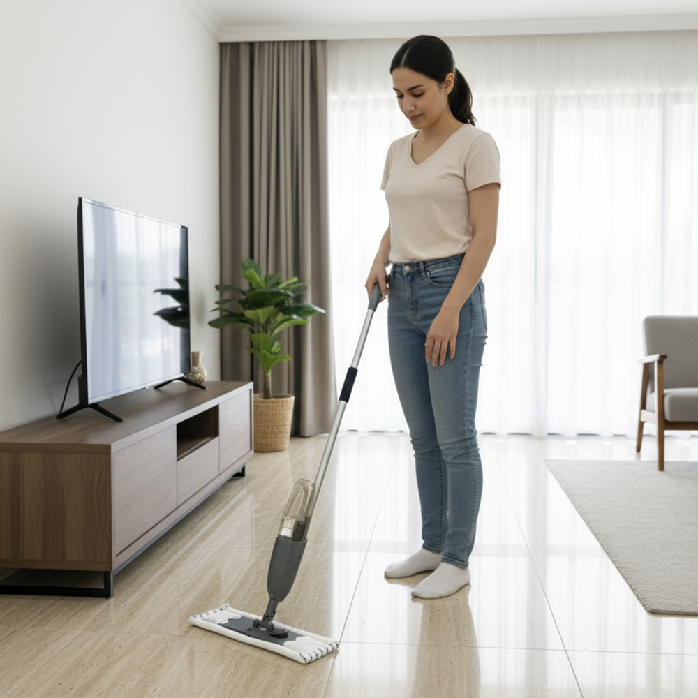 ممسحة أرضيات رشاش بخاخ للتنظيف بمقبض مريح