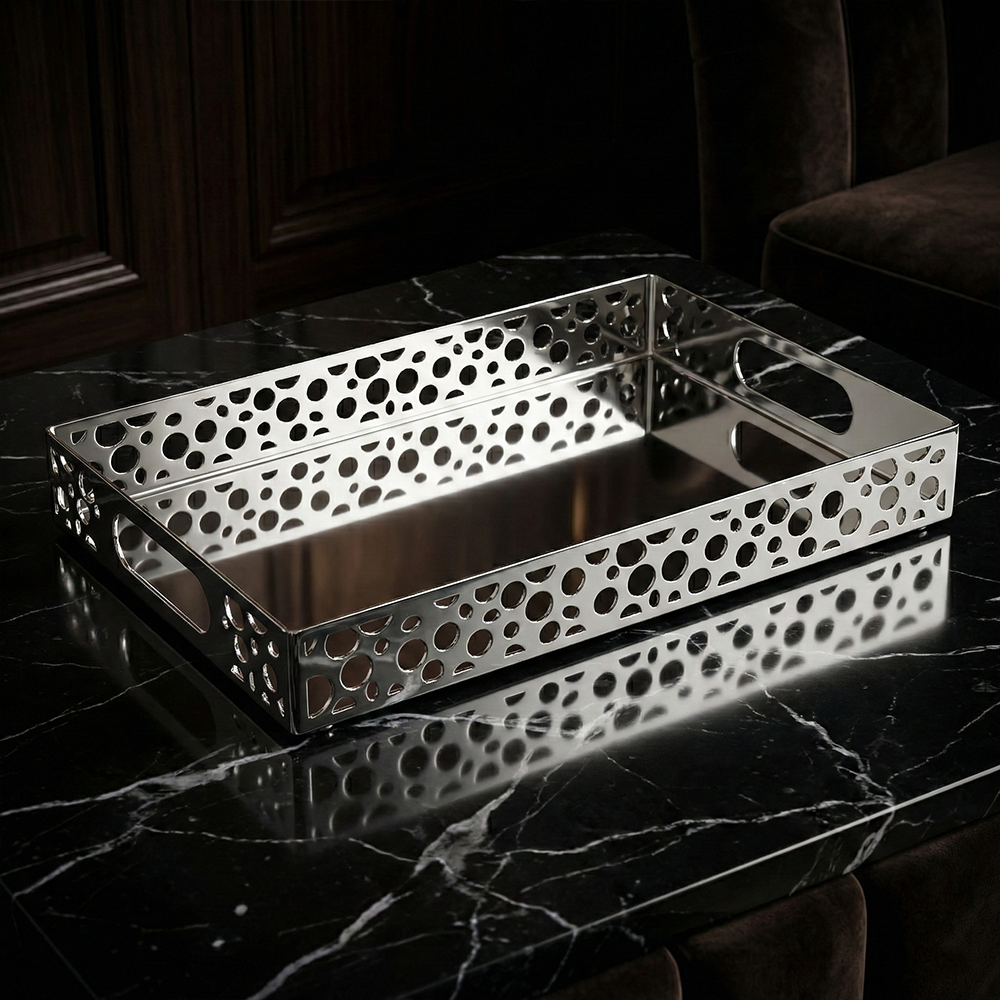 صينية تقديم معدنية