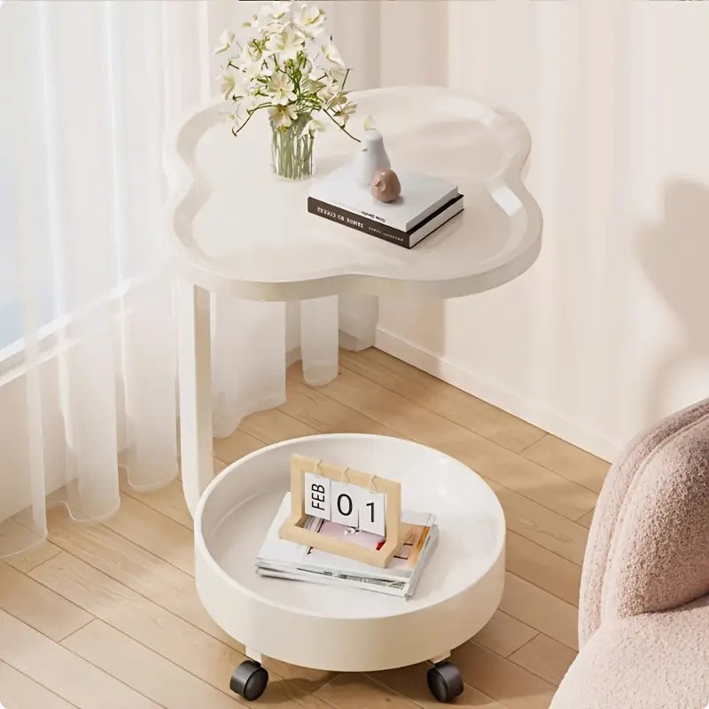 طاولة قهوة جانبية متحركة بعجلات