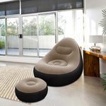 كرسي استرخاء قابل للنفخ اليدوي مع وسادة قدم