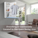 لوح مُنظم مع خزانة تخزين ومرايا