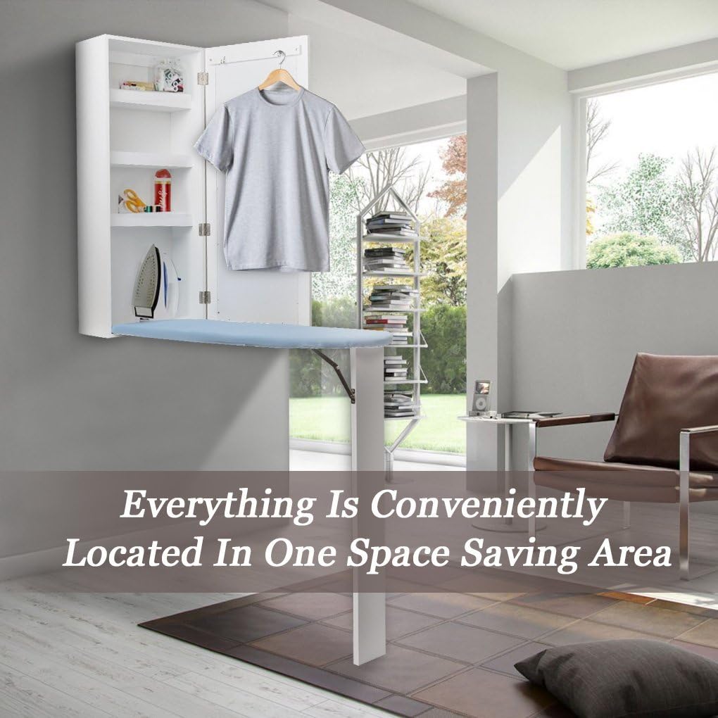 لوح مُنظم مع خزانة تخزين ومرايا