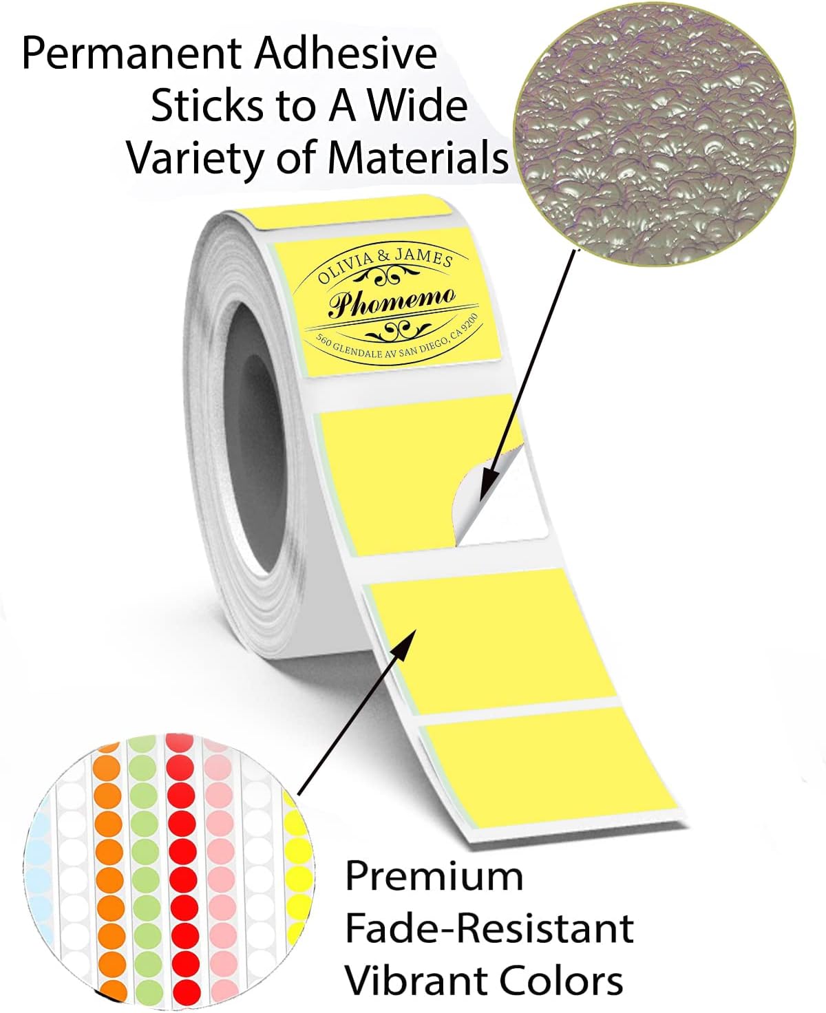 ‏ملصقات طابعة فوميو 40X30مم  230 قطعة / أصفر