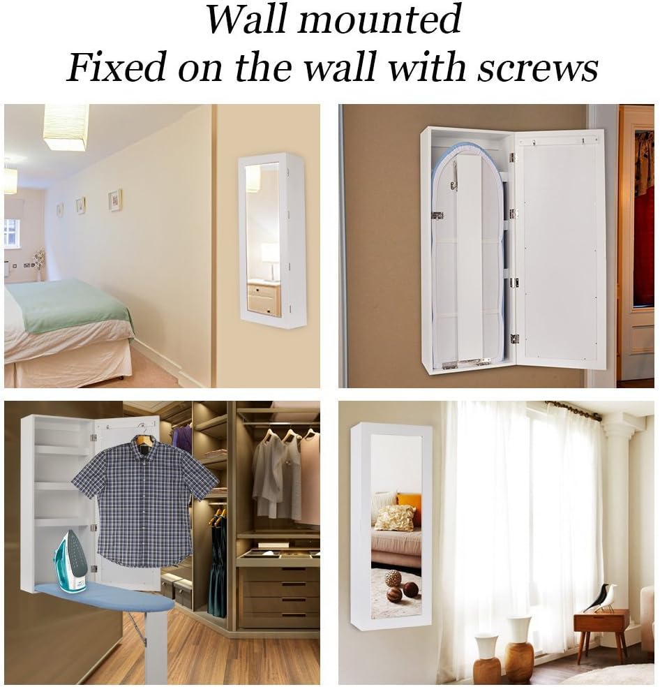 لوح مُنظم مع خزانة تخزين ومرايا