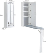 لوح مُنظم مع خزانة تخزين ومرايا