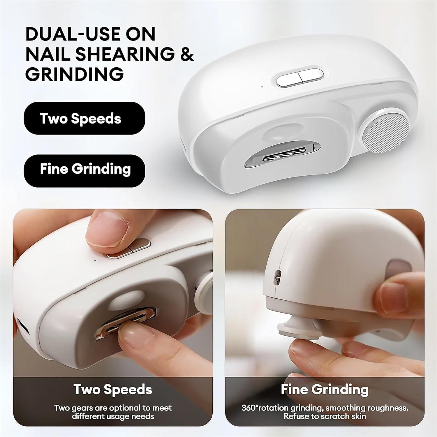 مقص أظافر أوتوماتيكي مع ضوء وسرعتين