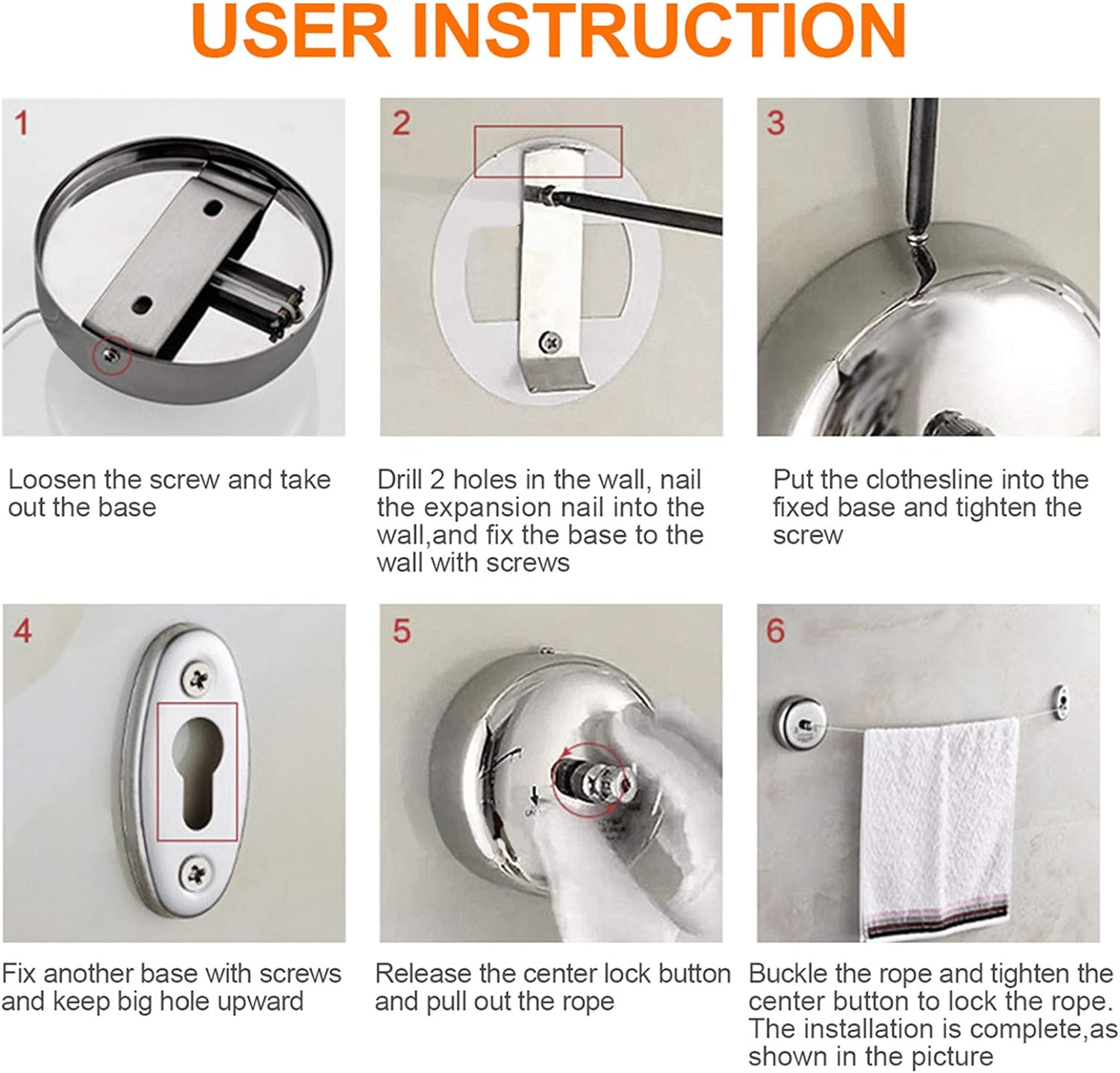 حبل غسيل قابل للسحب بطول 2.8 متر