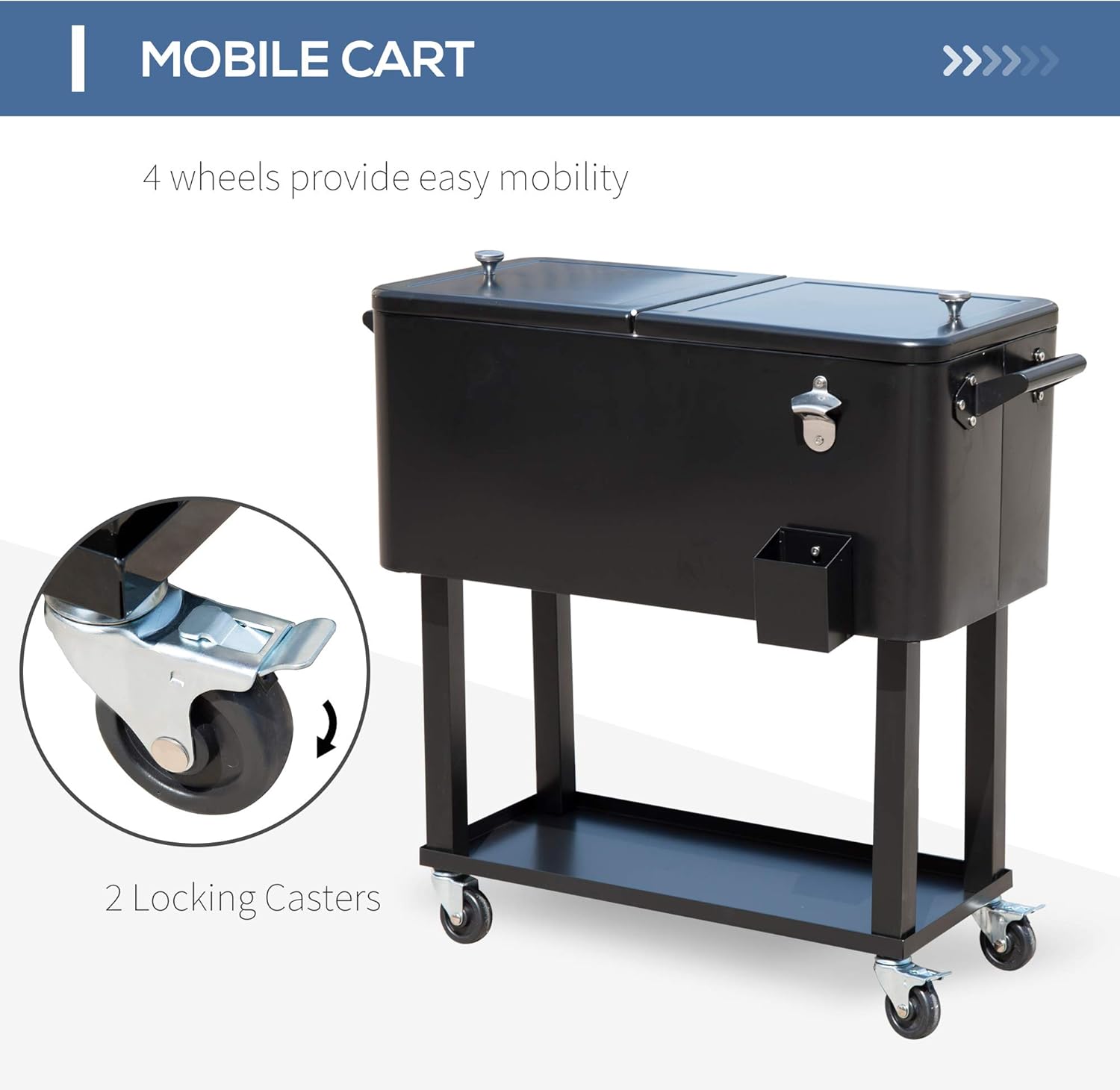 صندوق وعربة تبريد متحرك بسعة 73 لتر من ILSU