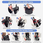 عربة أطفال خفيفة الوزن بمظلة كبيرة