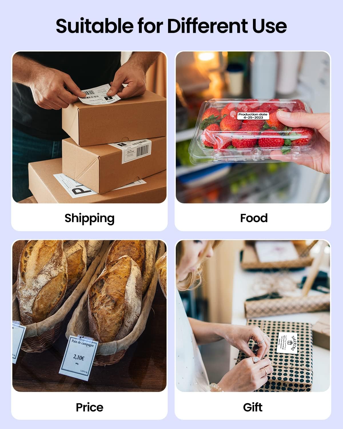 Phomemo D520-BT Thermal Label Printer / Purple