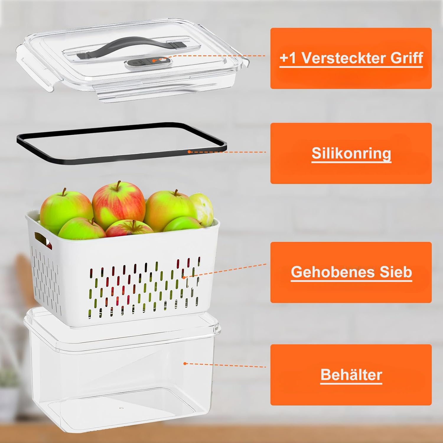 طقم صناديق ثلاجة للتخزين 9 قطعة