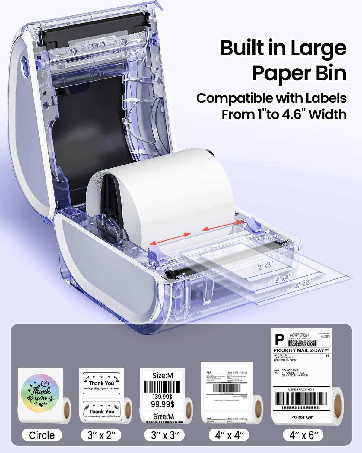 Phomemo D520-BT Thermal Label Printer / Purple