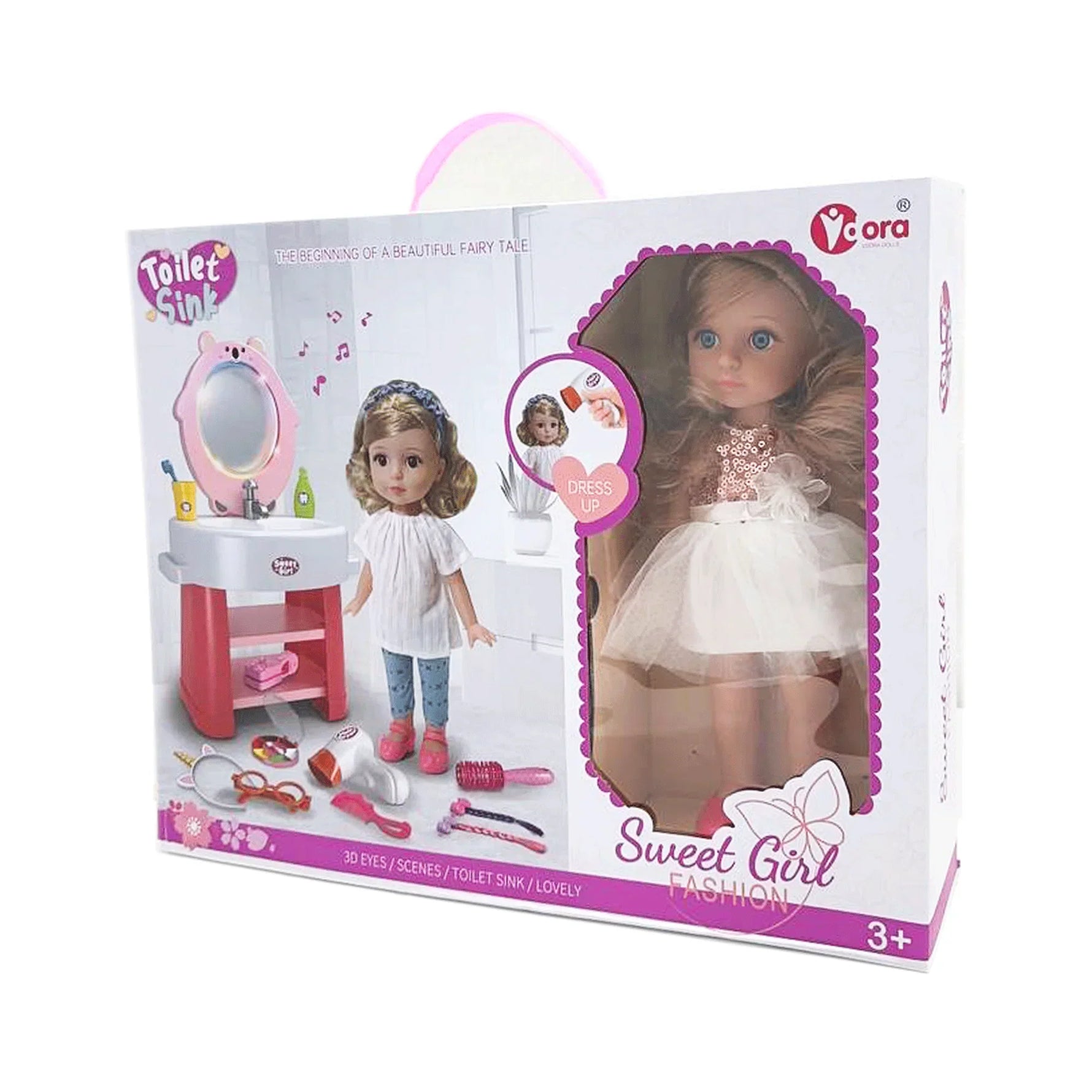 دمية أنيقة مع طاولة