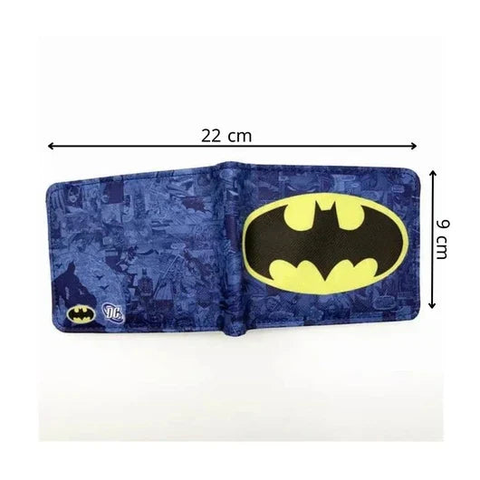 محفظة باتمان الجلدية مع الشعار بالون الأزرق 17