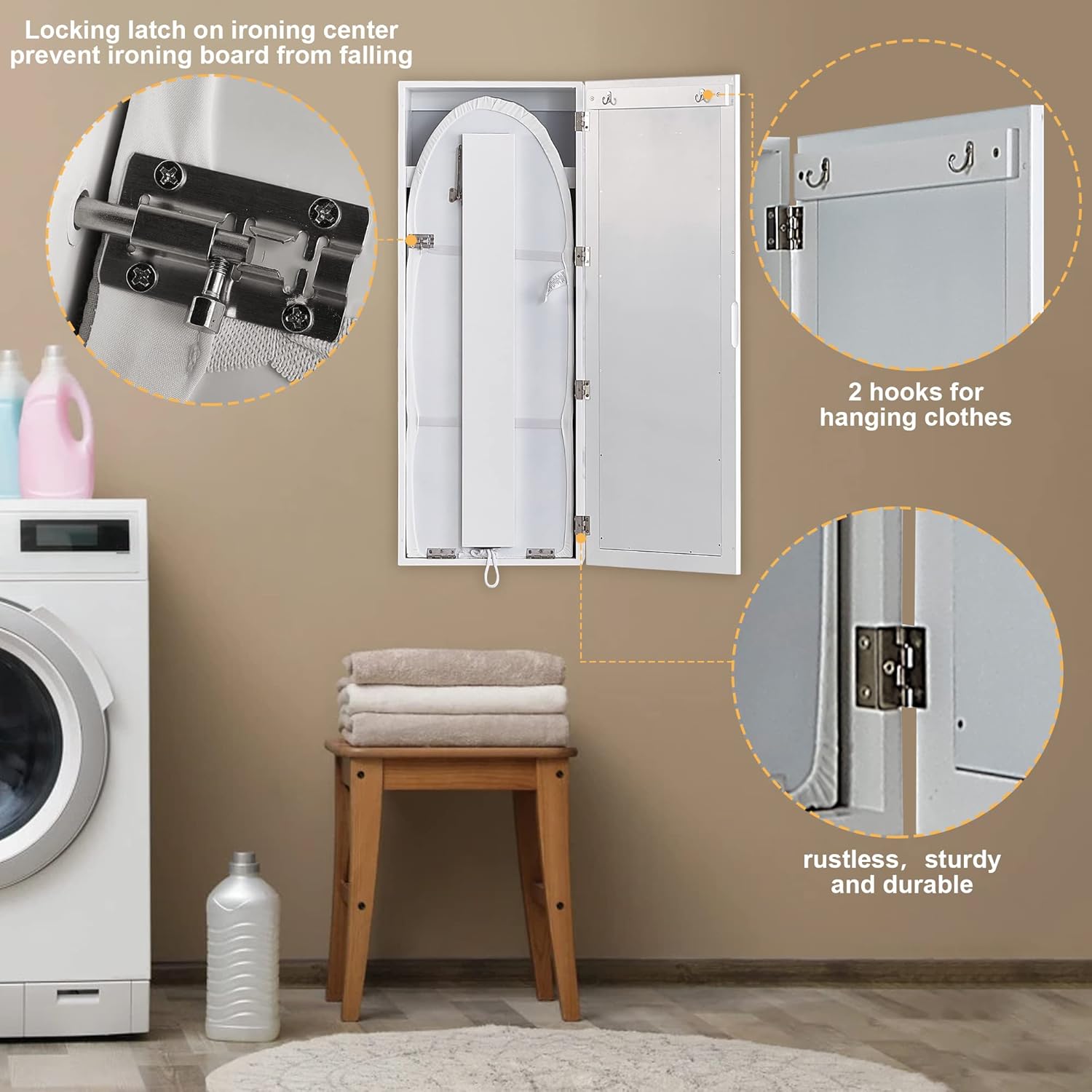 لوح مُنظم مع خزانة تخزين ومرايا