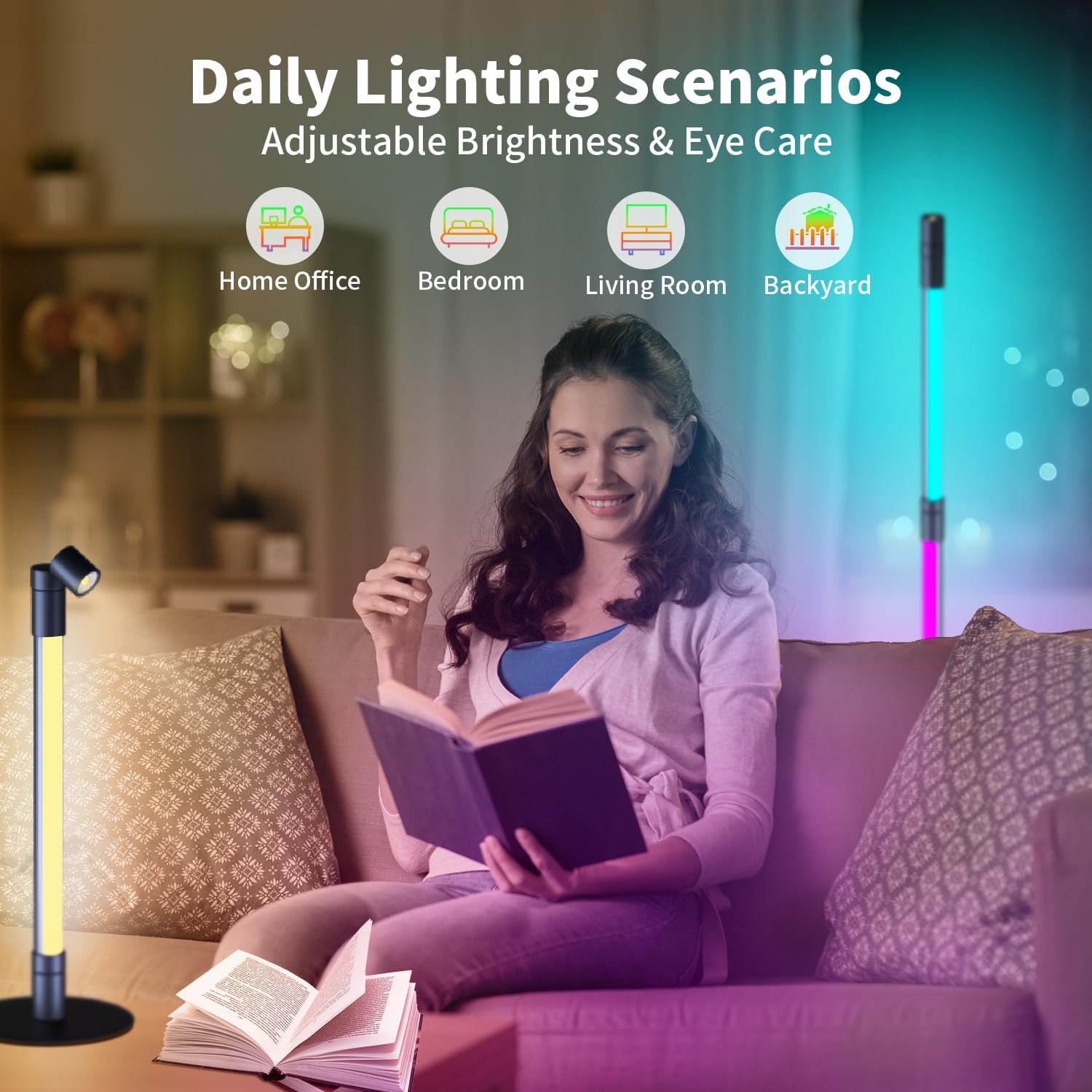 مصباح أرضي LED مع ضوء كشاف