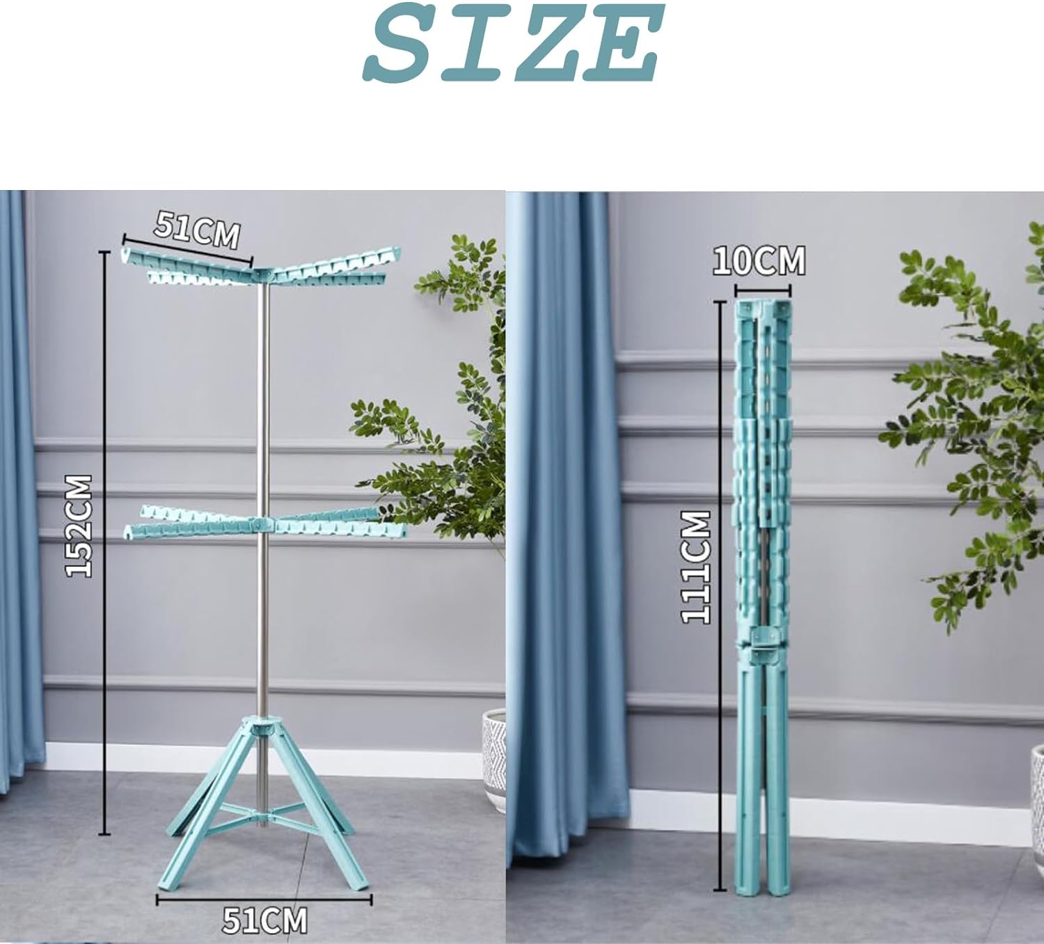 مجفف هواء للملابس المعدنية قابل للطي