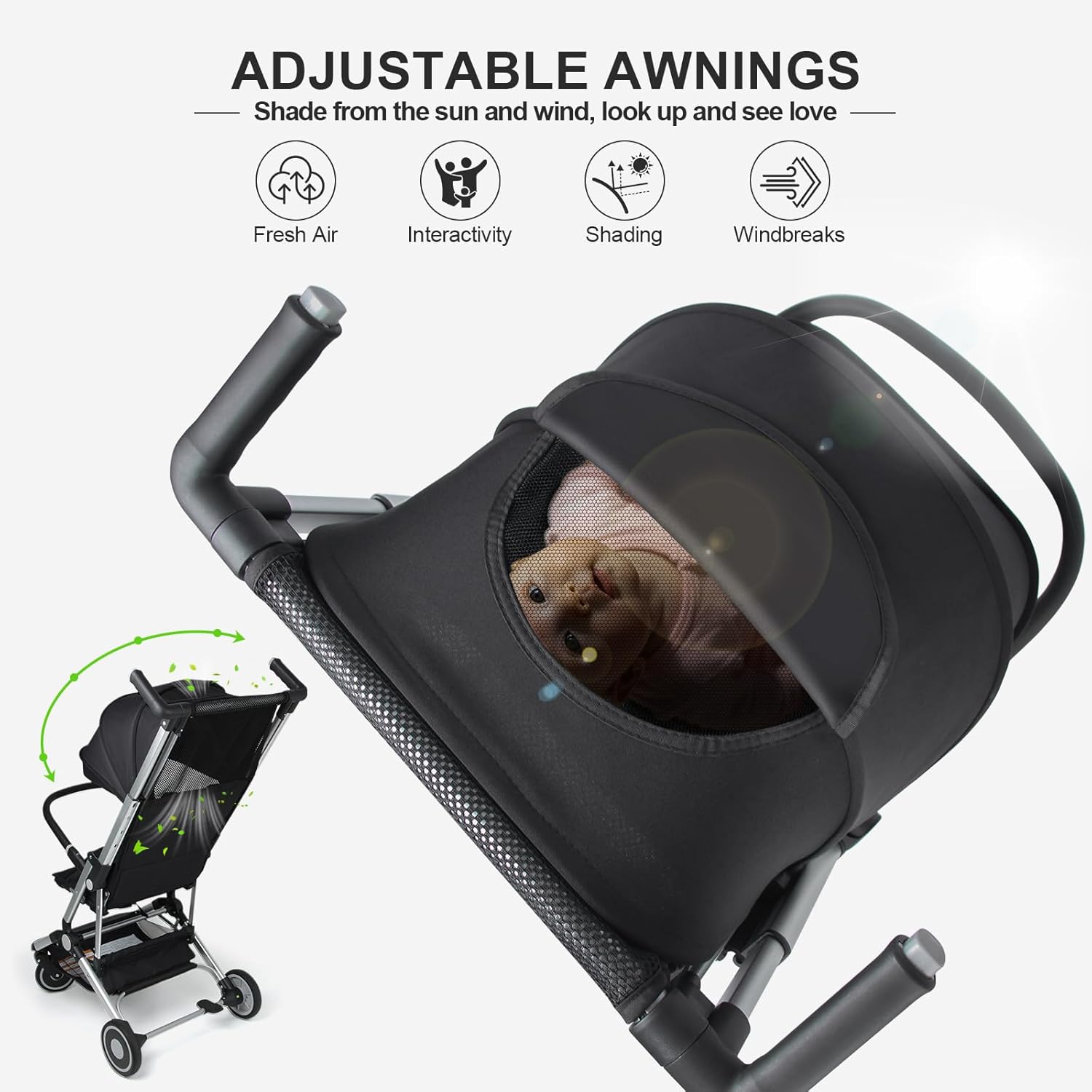 عربة أطفال خفيفة الوزن بنقرة واحدة