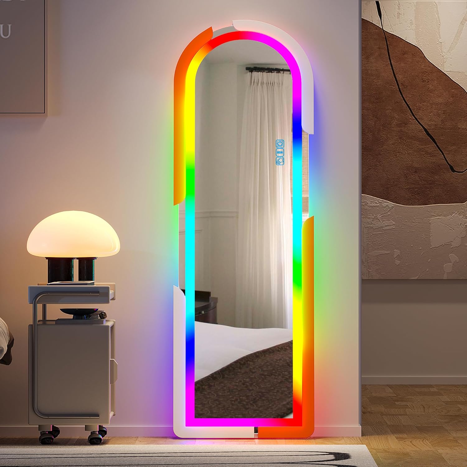 مرآة كاملة للتعليق على الحائط بإضاءة