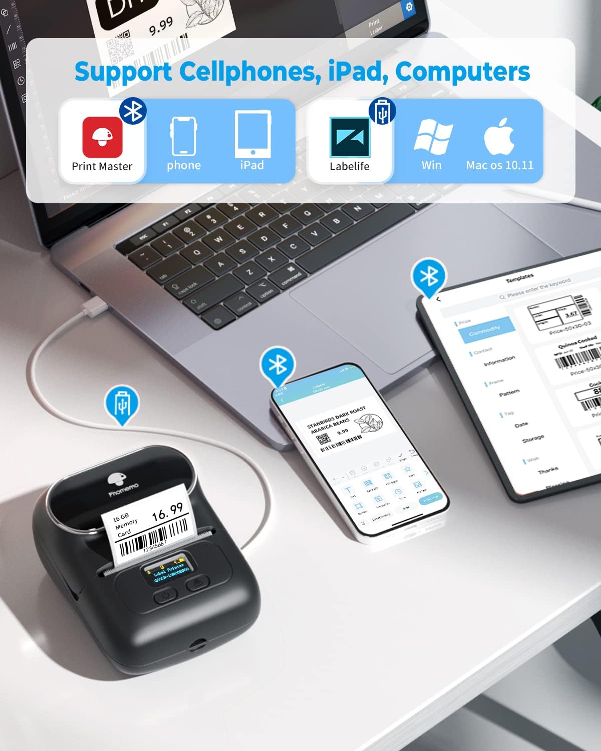 صانع ملصقات الطابعة Phomemo M110 2