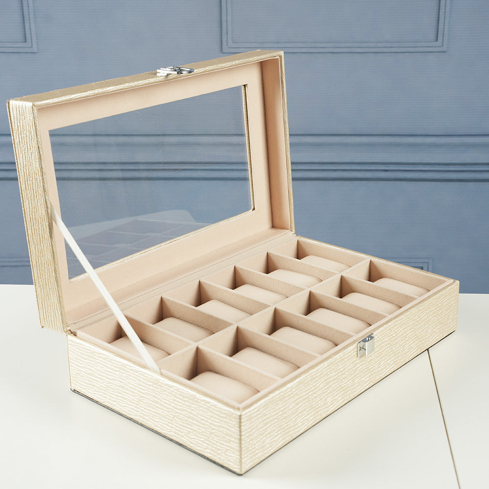 صندوق عرض ساعات أنيق ذو 12 فتحة