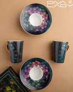 طقم فنجان قهوة بنقوش