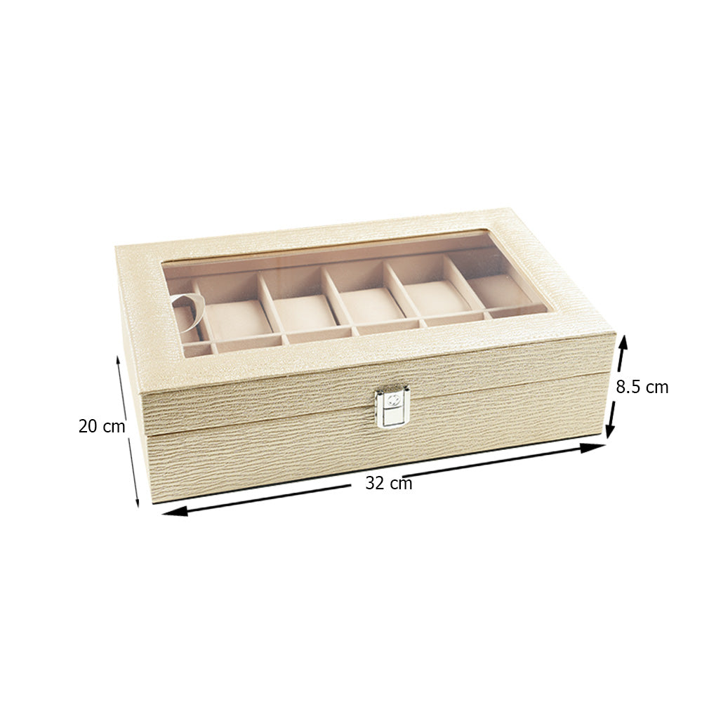 صندوق عرض ساعات أنيق ذو 12 فتحة