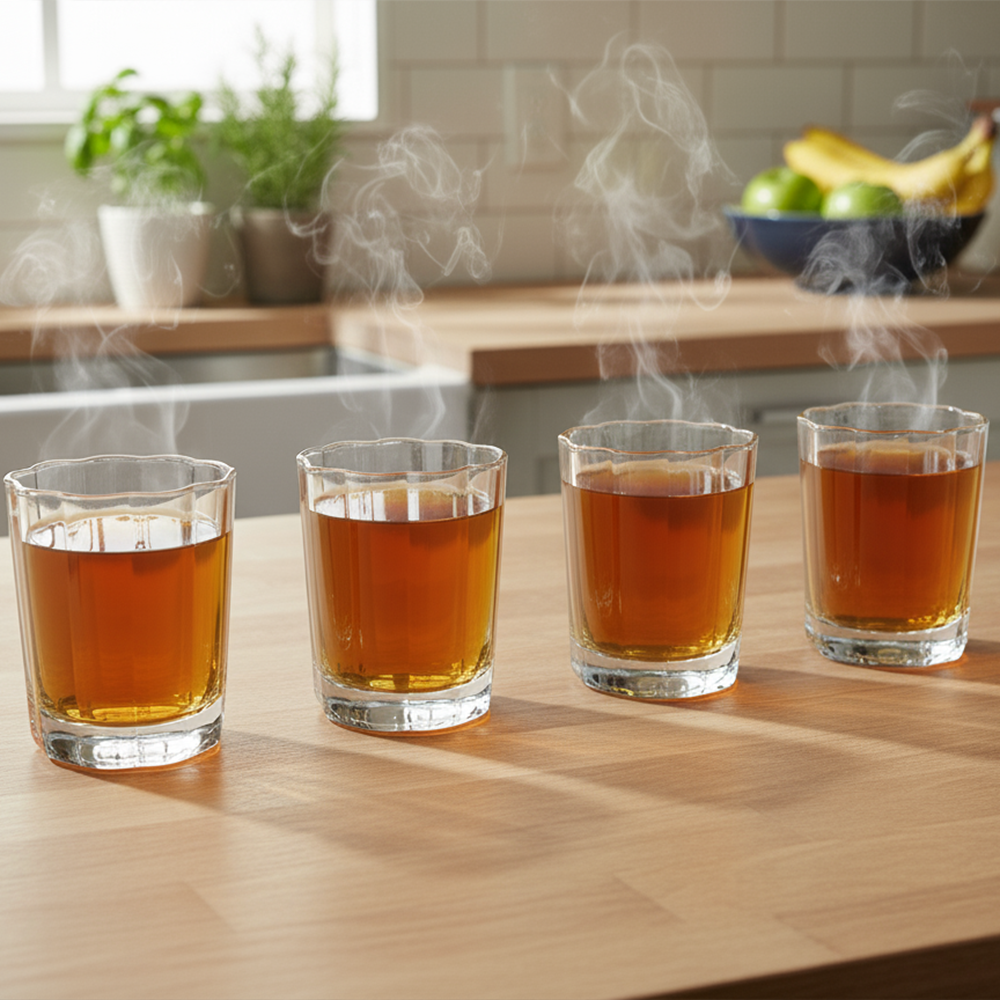 طقم أكواب زجاجية كلاسيكية – 4 قطع (245 مل)