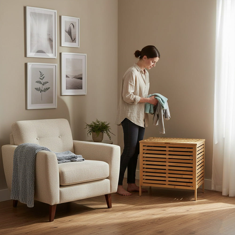 صندوق منظم متعدد الأغراض من الخيزران