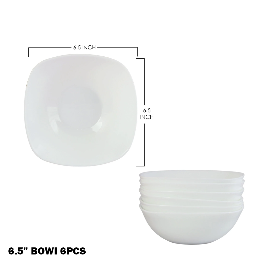 طقم أطباق سفرة فاخر أبيض 24 قطعة