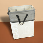 سلة غسيل قابلة للطي مع مقبض وعجلات، موديل: 2